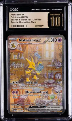 Pokemon Alakazam ex 151 MEW EN Special Illustration Rare #201 PRISTINE 10 CGC - Image 1
