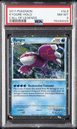 2011 POKEMON CALL OF LEGENDS #SL6 KYOGRE-HOLO PSA 8 - Image 1