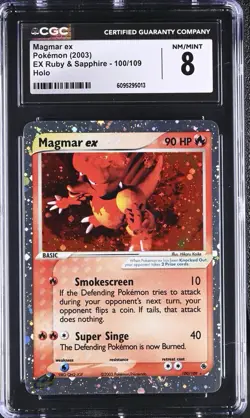 Pokemon EX Ruby & Sapphire Magmar ex 100/109 CGC 8 Graded NM/Mint+ - Image 1