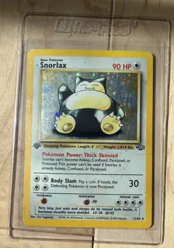 Pokemon Snorlax 1st Edition Holo Jungle 11/64 Rare 90 HP Regular Wizards - Image 1