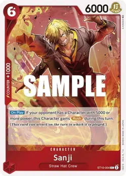 One Piece Sanji (ST10-004/31) Ultra Deck The Three Captains NM FOIL - Image 1