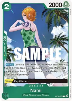 One Piece Nami (030) (OP03-030/294) OP03 Pillars of Strength NM FOIL - Image 1
