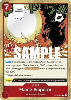 One Piece Flame Emperor (OP03-016/294) OP03 Pillars of Strength NM FOIL - Image 1