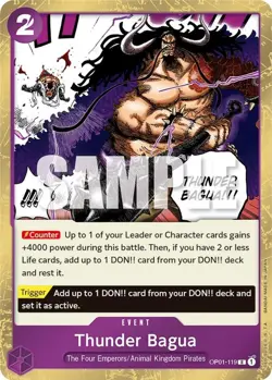 One Piece Thunder Bagua (OP01-119/284) OP01 Romance Dawn NM FOIL - Image 1