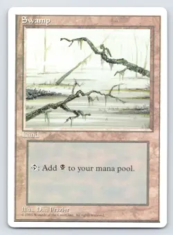 Swamp MTG Alternate 4th Edition Magic The Gathering Basic Land 1995 NM - Image 1