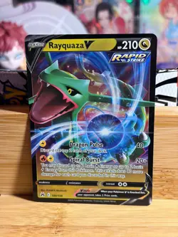 RAYQUAZA V 100/159 Crown Zenith Holo Rare V Pokemon TCG Near Mint - Image 1