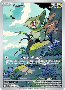 Pokemon Axew 145/086 Illustration Rare Full Art SV Black Bolt NM/Mint Holo - Image 1