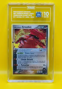 Team Magma's Groudon 2021 Pokemon Sword & Shield Celebrations #9/95 Holo Tag 10 - Image 4