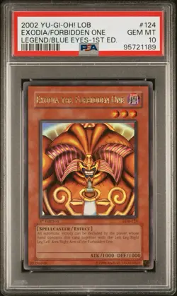 Exodia The Forbidden One LOB-124 1st Edition GLOSSY Ultra Rare Yugioh PSA 10 - Image 1