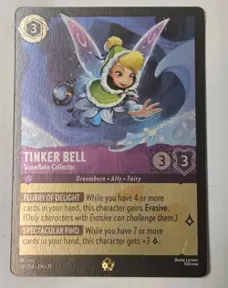 Disney Lorcana Tinker Bell Snowflake Collector 48/204 Legendary Cold Foil Winter - Image 1
