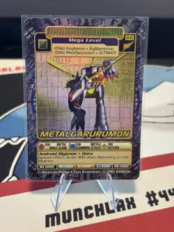 VINTAGE 2001 Metalgarurumon ST-85 HOLO FOIL DIGI BATTLE CARD LP-NM - Image 1