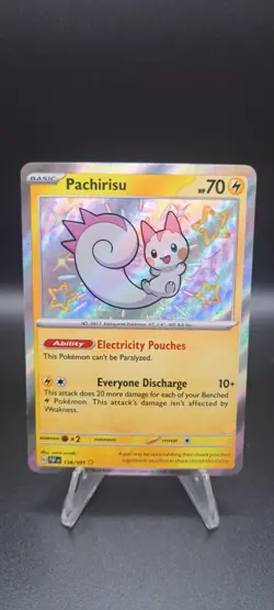 Pokemon Pachirisu TCG Card Paldean Fates Shiny Holo Secret Rare 138/091 - Image 1