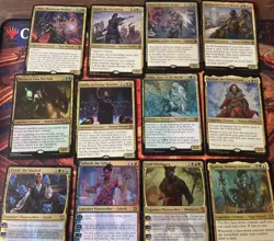 MTG Commander Oversized 12 Card Lot - Saskia, Breya, Kynaios, Meren, Arahbo - Image 1