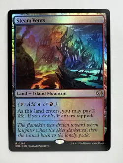 Steam Vents : MTG *FOIL* Lorwyn Eclipsed ECL #0267 / NM Land Island Mountain - Image 1
