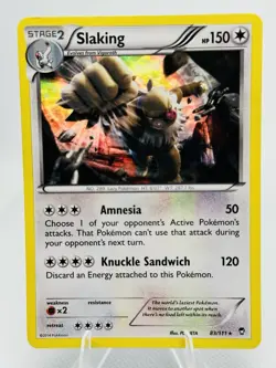Slaking 83/111 Holo Rare XY: Furious Fists Pokemon Card - Image 1
