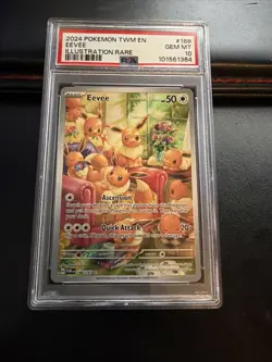 2024 Pokemon Twilight Masquerade Eevee #188 Illustration PSA 10 - Image 1