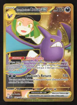Team Rocket's Crobat ex - Hyper Rare Holo DRI 242/182 NM Pokemon TCG - Image 1