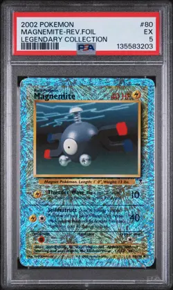 2002 Pokemon Legendary Collection Magnemite-Reverse Foil PSA 5 #80 - Image 1