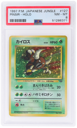 1997 Pokemon Jungle Japanese Pinsir Holo #127 PSA 8 - Image 1