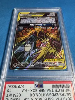 💎 PSA 10 💎 Moltres, Zapdos & Articuno GX 2019 Pokemon Black Star Promo SM210 - Image 4