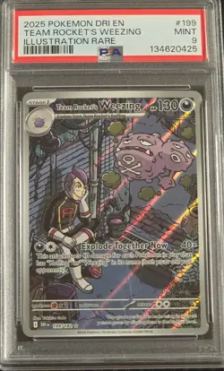 Pokemon TCG Team Rockets Weezing Destined Rivals 199/182 PSA 9 - Image 1