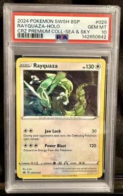 Pokemon TCG Rayquaza SWSH029 Black Star Promo Cosmos Holo PSA 10 - Image 1