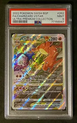 2022 Pokemon Sword and Shield BSP Full Art Charizard VStar UPC PSA 9 - Image 1