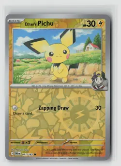 Ethan's Pichu #071/182 Sv10 Destined Rivals Reverse Holo Pokemon TCG NM - Image 1