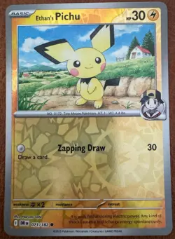 Ethan's Pichu 071/182 Pokemon TCG SV10: Destined Rivals (Reverse Holo) - Image 1
