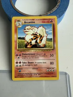 Wizards of the Coast Arcanine Base Set Rare Pokemon 100 HP 23/102 Regular - Image 1
