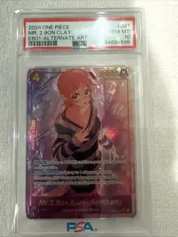 2024 One Piece Mr.2.Bon.Kurei (Bentham) (Alternate Art) EB01-061 PSA 10 English - Image 1