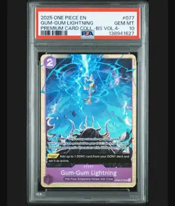 One Piece PSA 10 - Gear 5 Luffy Gum-Gum Lightning OP09-077 Best Selection Vol 4. - Image 1