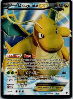 Dragonite EX 108/111 Furious Fists Full Art Holo Ultra Rare Pokemon Card LP - Image 1