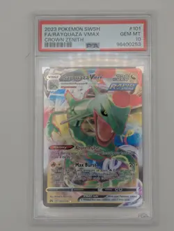 Pokemon TCG SWSH Rayquaza Crown Zenith VMAX Card PSA 10 102/159 - Image 1