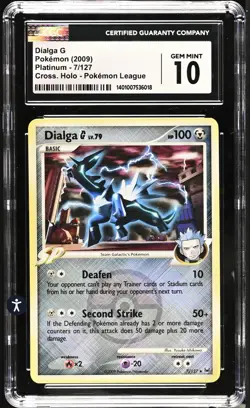 CGC 10 GEM MINT Dialga G 7/127 Platinum Cross Hatch League Promo Pokemon Card - Image 1