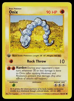 Pokemon Card - Onix 1st Edition Base Set Shadowless 56/102 - Image 1