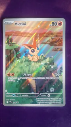 Victini IR 208 SV Black Bolt White Flare Holo Promo Card Pokemon - Image 1
