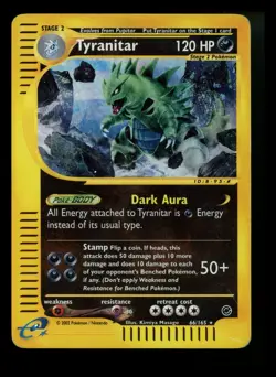 Tyranitar 66/165 Expedition 2002 Reverse Holo e-Series Pokemon Card TCG - Image 1