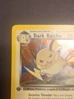 Pokemon Dark Raichu Holo 1st Edition Secret Rare Card 83/82 LP Condition - Image 4