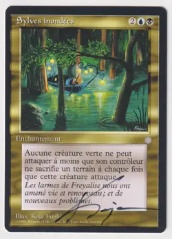 Miscut Signed French Flooded Woodlands Proof NM Ice Age Artist Kaja Foglio MTG! - Image 1