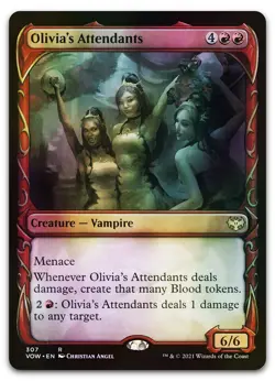 Olivia's Attendants (Showcase) #307 (Foil) (NM) Crimson Vow VOW Magic MTG - Image 1