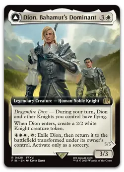 Dion, Bahamut's Dominant (Extended Art) #428 (NM) Final Fantasy FIN Magic MTG - Image 1