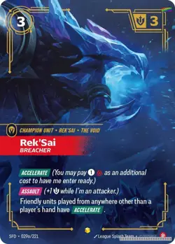 Rek'Sai - Breacher (Alternate Art) [SFD - 029a/221] - NM [Foil] TCG Riftbound - Image 1