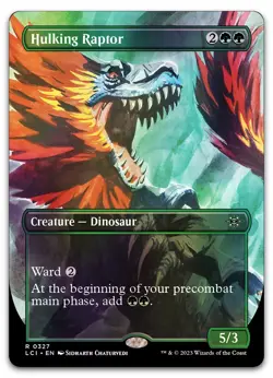 Hulking Raptor (Borderless) #327 (Foil) NM Lost Caverns of Ixalan LCI Magic MTG - Image 1