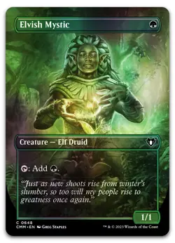 Elvish Mystic (Borderless) #648 (Foil) (NM) Commander Masters CMM Magic MTG - Image 1