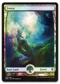 Forest (280) - Full Art #280 (Foil) (NM) Zendikar Rising ZNR Magic MTG - Image 1