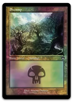 Swamp (443) (Retro Frame) #443 (Foil) (NM) Commander Masters CMM Magic MTG - Image 1