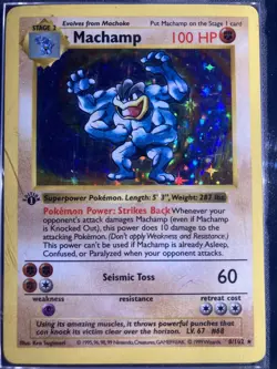 1999 Pokemon Machamp: 1st Edition Shadowless Holo - Image 3