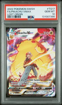 2022 POKEMON SWORD & SHIELD LOST ORIGIN #TG17 FULL ART/PIKACHU VMAX PSA 10 - Image 1