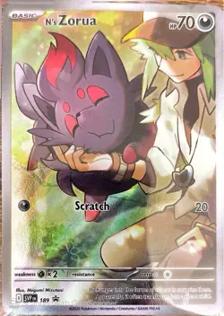 N's Zorua 2025 Sv: Scarlet & Violet Promo Cards Holo 189 Full Art Pokemon LP-NM - Image 2